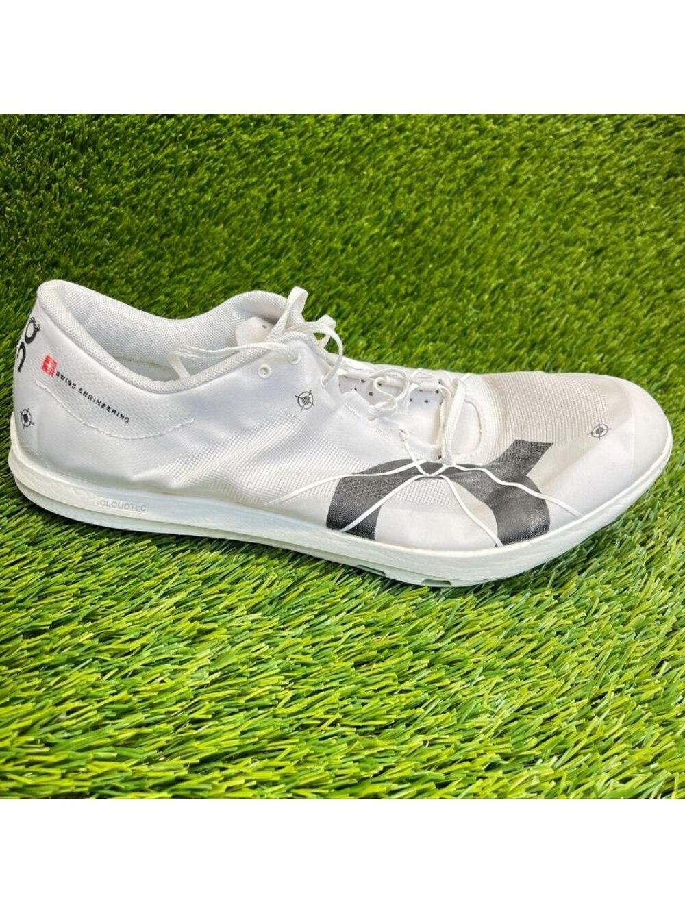 On Cloudspike 1500m Mens Size 11 White Black Running Spike Track Shoes Sneakers